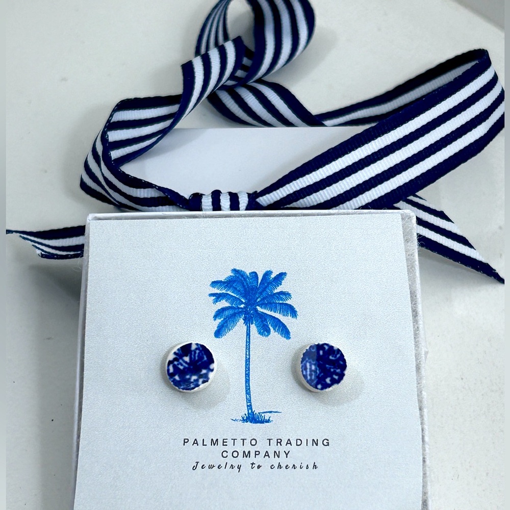 Chinoiserie Blue White China Earrings Handmade New Weddings Graduation Birthday - Picture 2 of 5